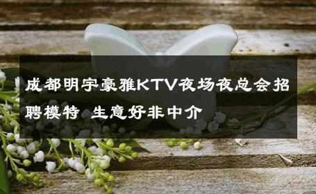 成都明宇豪雅KTV夜场夜总会招聘模特 生意好非中介