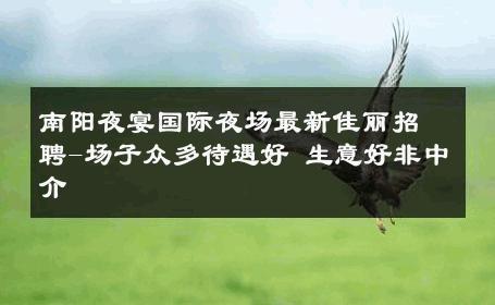 南阳夜宴国际夜场最新佳丽招聘-场子众多待遇好 生意好非中介