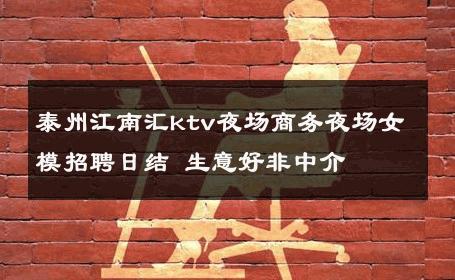 泰州江南汇ktv夜场商务夜场女模招聘日结 生意好非中介