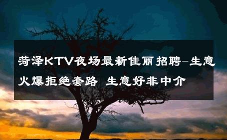 菏泽KTV夜场最新佳丽招聘-生意火爆拒绝套路 生意好非中介