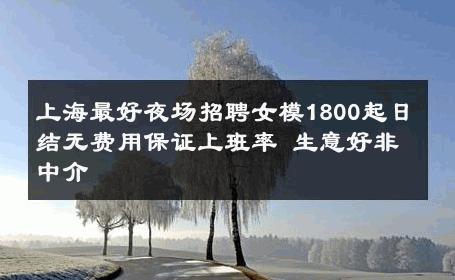 上海最好夜场招聘女模1800起日结无费用保证上班率 生意好非中介