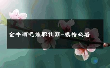 金牛酒吧兼职佳丽-模特必看  