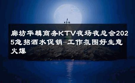 廊坊华麟商务KTV夜场夜总会2025急招酒水促销-工作氛围好生意火爆 