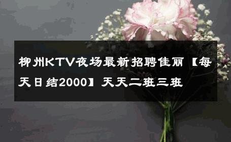 柳州KTV夜场最新招聘佳丽【每天日结2000】天天二班三班 