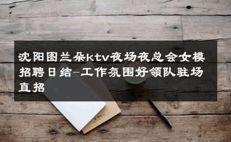 沈阳图兰朵ktv夜场夜总会女模招聘日结-工作氛围好领队驻场直招 