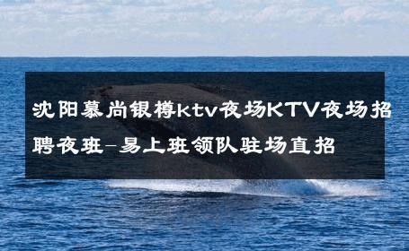 沈阳慕尚银樽ktv夜场KTV夜场招聘夜班-易上班领队驻场直招 