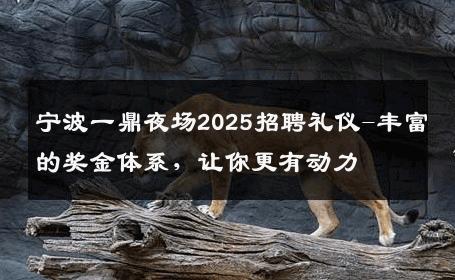 宁波一鼎夜场2025招聘礼仪-丰富的奖金体系，让你更有动力 