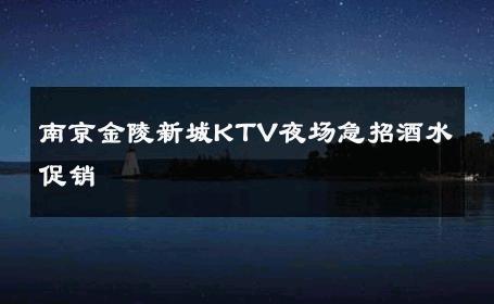 南京金陵新城KTV夜场急招酒水促销 
