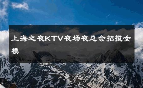 上海之夜KTV夜场夜总会招揽女模 