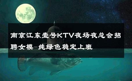 南京江东壹号KTV夜场夜总会招聘女模-纯绿色稳定上班 
