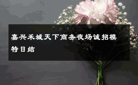 嘉兴禾城天下商务夜场诚招模特日结 