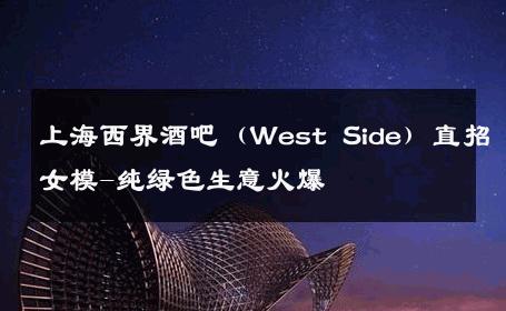 上海西界酒吧（West Side）直招女模-纯绿色生意火爆 