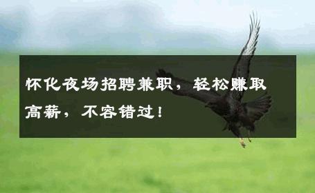 怀化夜场招聘兼职，轻松赚取高薪，不容错过！