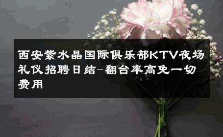 西安紫水晶国际俱乐部KTV夜场礼仪招聘日结-翻台率高免一切费用 