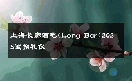 上海长廊酒吧(Long Bar)2025诚招礼仪 