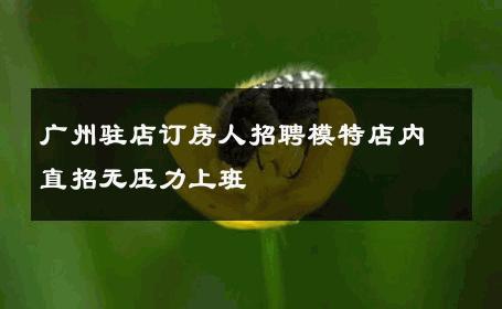 广州驻店订房人招聘模特店内直招无压力上班 