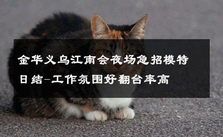 金华义乌江南会夜场急招模特日结-工作氛围好翻台率高 