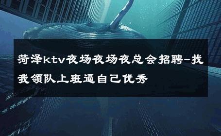 菏泽ktv夜场夜场夜总会招聘-找我领队上班逼自己优秀 