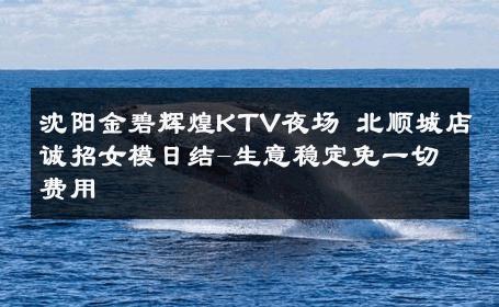 沈阳金碧辉煌KTV夜场 北顺城店诚招女模日结-生意稳定免一切费用 