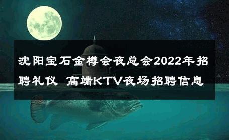 沈阳宝石金樽会夜总会2022年招聘礼仪-高端KTV夜场招聘信息 