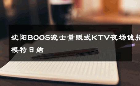 沈阳BOOS波士量贩式KTV夜场诚招模特日结 