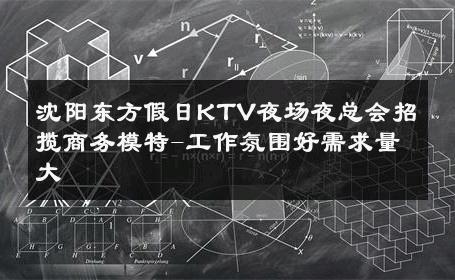 沈阳东方假日KTV夜场夜总会招揽商务模特-工作氛围好需求量大 