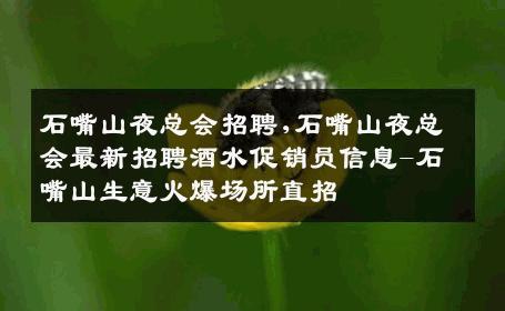 石嘴山夜总会招聘,石嘴山夜总会最新招聘酒水促销员信息-石嘴山生意火爆场所直招