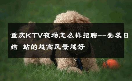 重庆KTV夜场怎么样招聘--要求日结-站的越高风景越好 