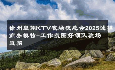徐州皇朝KTV夜场夜总会2025诚招商务模特-工作氛围好领队驻场直招 