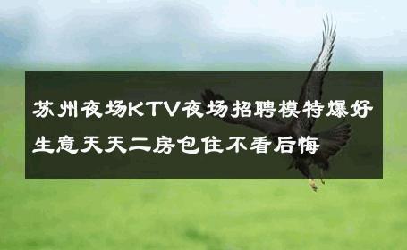 苏州夜场KTV夜场招聘模特爆好生意天天二房包住不看后悔 