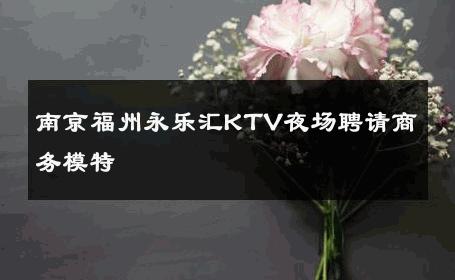 南京福州永乐汇KTV夜场聘请商务模特 