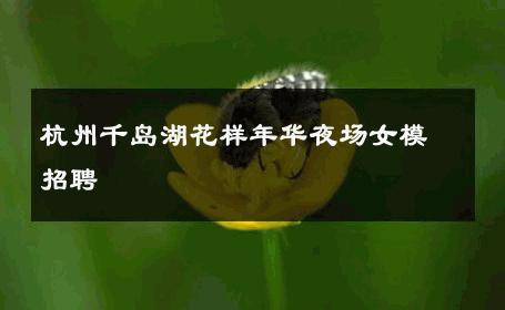 杭州千岛湖花样年华夜场女模招聘 