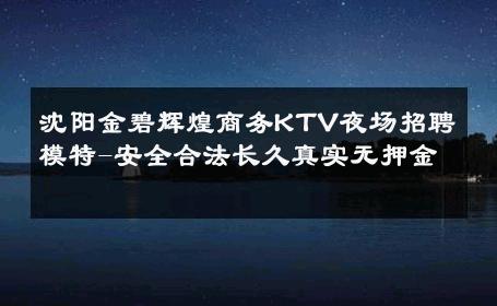 沈阳金碧辉煌商务KTV夜场招聘模特-安全合法长久真实无押金 