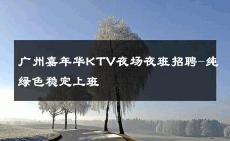广州嘉年华KTV夜场夜班招聘-纯绿色稳定上班 