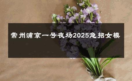 常州浦京一号夜场2025急招女模 