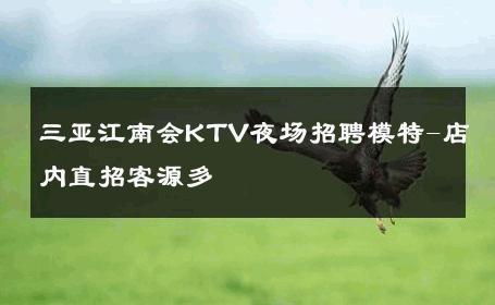 三亚江南会KTV夜场招聘模特-店内直招客源多 