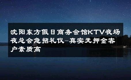 沈阳东方假日商务会馆KTV夜场夜总会急招礼仪-真实无押金客户素质高 
