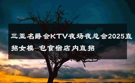 三亚名爵会KTV夜场夜总会2025直招女模-包食宿店内直招 