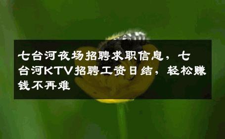 七台河夜场招聘求职信息，七台河KTV招聘工资日结，轻松赚钱不再难