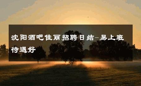 沈阳酒吧佳丽招聘日结-易上班待遇好 