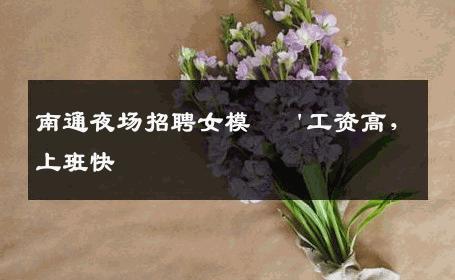 南通夜场招聘女模  ＇工资高，上班快 