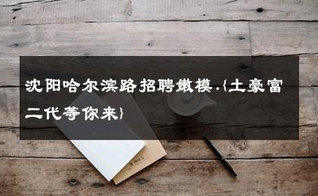 沈阳哈尔滨路招聘嫩模.{土豪富二代等你来} 