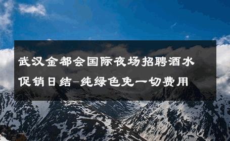武汉金都会国际夜场招聘酒水促销日结-纯绿色免一切费用 
