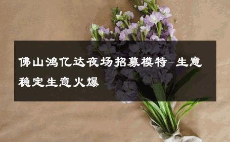 佛山鸿亿达夜场招募模特-生意稳定生意火爆 