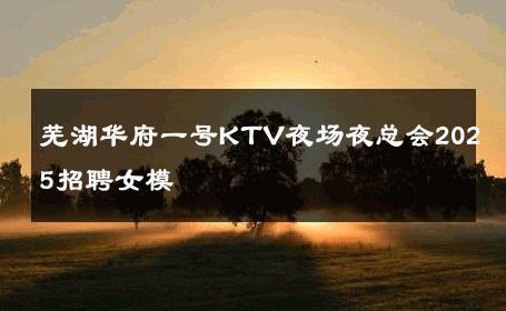 芜湖华府一号KTV夜场夜总会2025招聘女模 