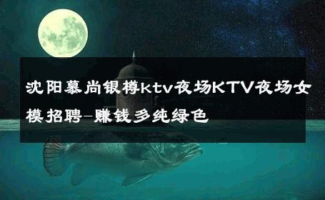 沈阳慕尚银樽ktv夜场KTV夜场女模招聘-赚钱多纯绿色 