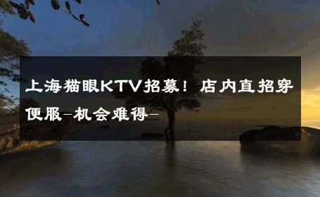 上海猫眼KTV招募！店内直招穿便服-机会难得- 