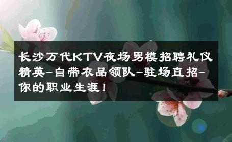 长沙万代KTV夜场男模招聘礼仪精英-自带衣品领队-驻场直招-你的职业生涯！ 