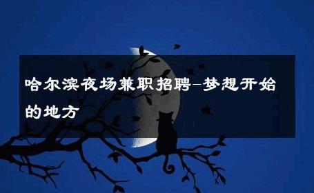 哈尔滨夜场兼职招聘-梦想开始的地方 