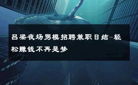 吕梁夜场男模招聘兼职日结-轻松赚钱不再是梦 